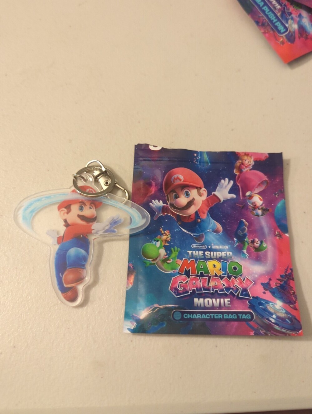 NEW Super Mario Bros Galaxy Mario Character Bag Tag Nintendo Theater Exclusive